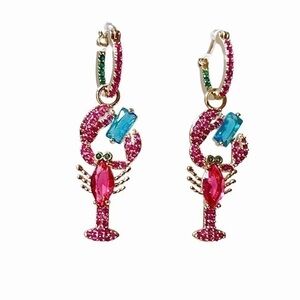 - LOBSTER PIERCED EARRINGS, MULTI-COLORED EARRINGS